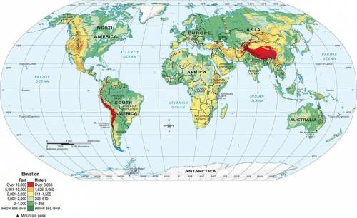 Compare this physical map of the world with World Origins of Food Production.

Write a claim that