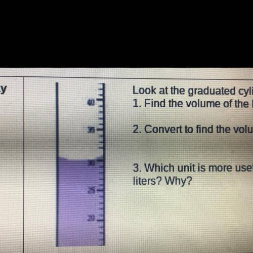 Convert to find the volume in liters. 
PLS HELP ANYONE!!