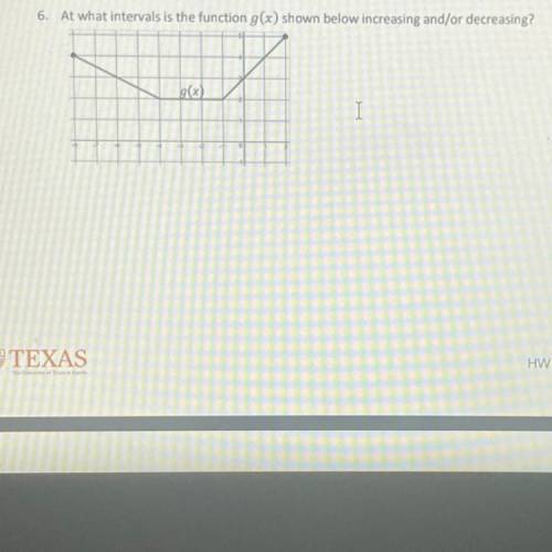 6. At what intervals is the function g(x) shown below increasing and/or decreasing?