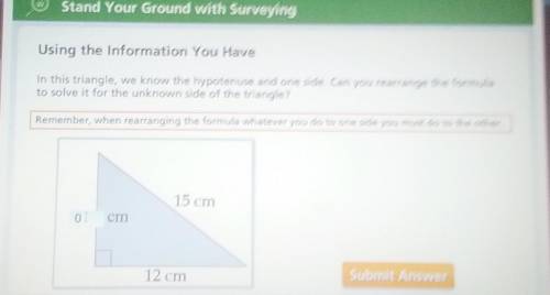 Stand Your Ground with Surveying

 
Using the Information You HaveIn this triangle, we know the hyp