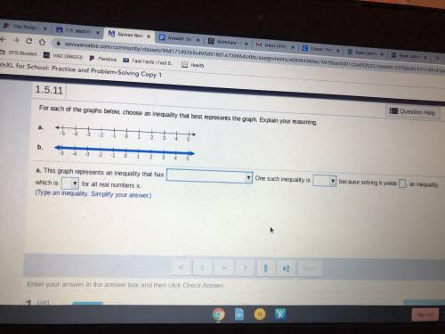 For each of the graphs below, choose an inequality that best represents the graph. Explain your rea