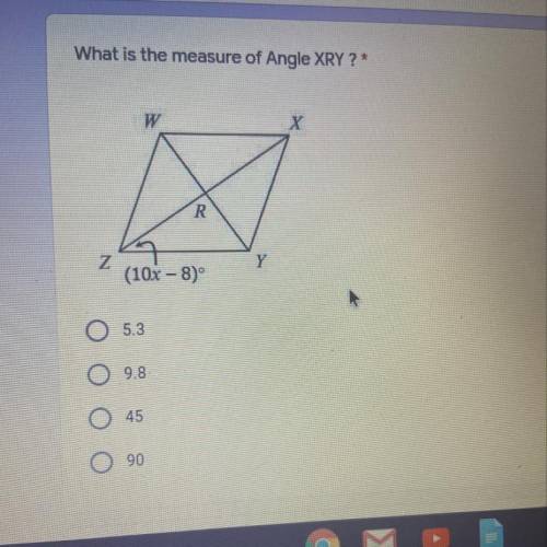 What is the measure of angle xry