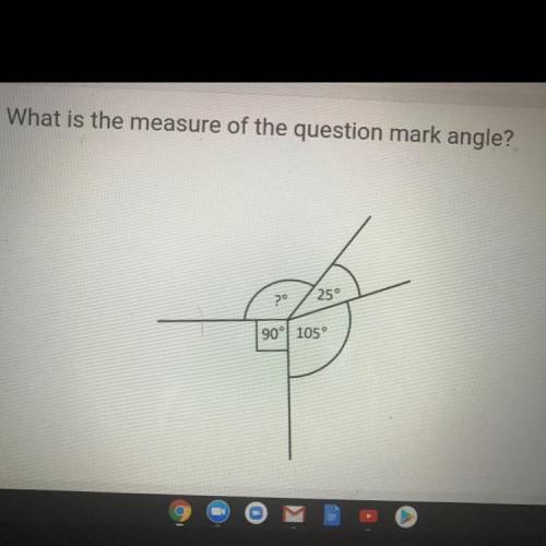 What is the measure of the question mark angle?