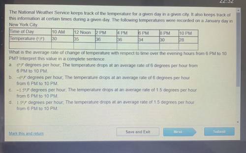 The National Weather Service keeps track of the temperature for a given day in a given city. It als