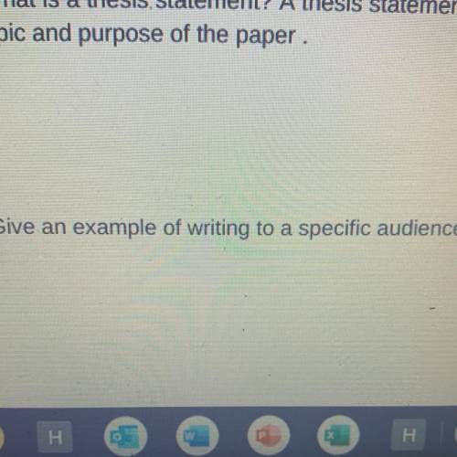 2. Give an example of writing to a specific audience.
I
Help plz ROTC CLASS