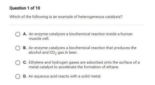 Which of the following is an example of heterogeneous catalysis?