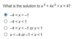 What is the solution to x^3 +4x^2 > x + 4