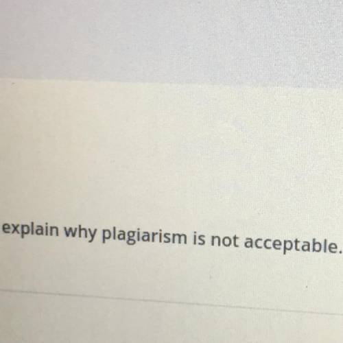 Explain why plagjarism is not acceptable.