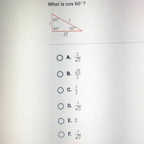 PLEASE HELP ME ANSWER THIS
What is cos 60?