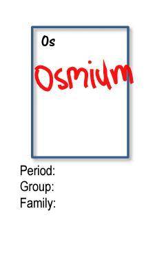Fill in the following information for the element osmium.

*if your good at these pls go to my pro