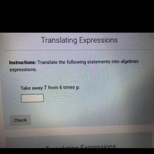 HELP “Translate the following statement in algebraic expressions.”