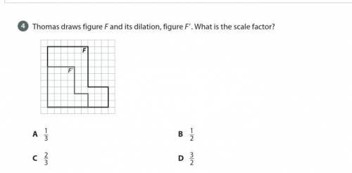 Thomas draws figure F and its dilation, figure F9. What is the scale factor? WELP PLZ HELP
