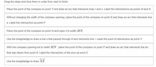 What are the steps for using a compass and straightedge to construct a line through point X that is
