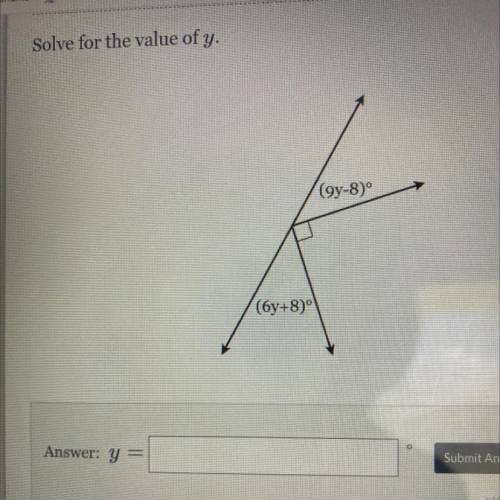 Solve for the value of y.
I need help