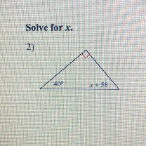 Geometry solving for x in triangles