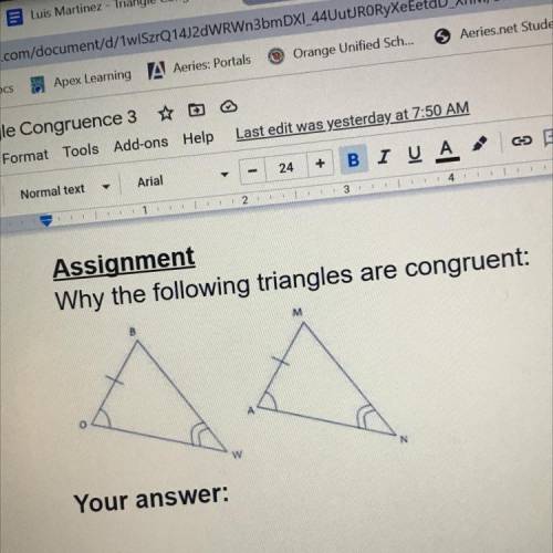 Why the following triangles are congruent!