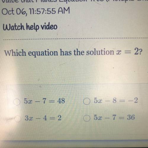 Which equation has the solution x=2
