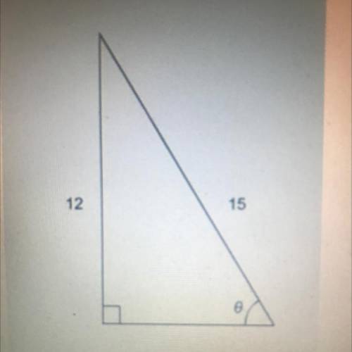 For this triangle, what is cos 0?