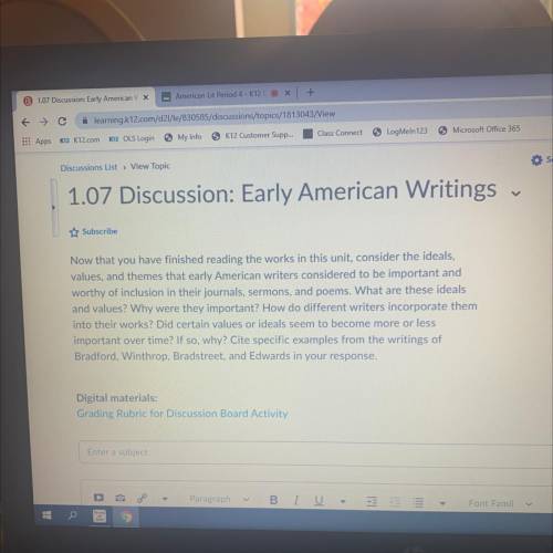1.07 Discussion: Early American Writings