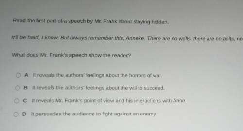 What does mr.frank speech shows the reader
