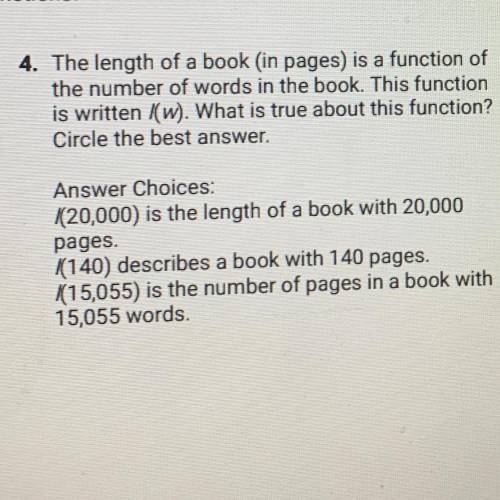 Please helpppp

The length of a book (in pages) is a function of
the number of words in the book.