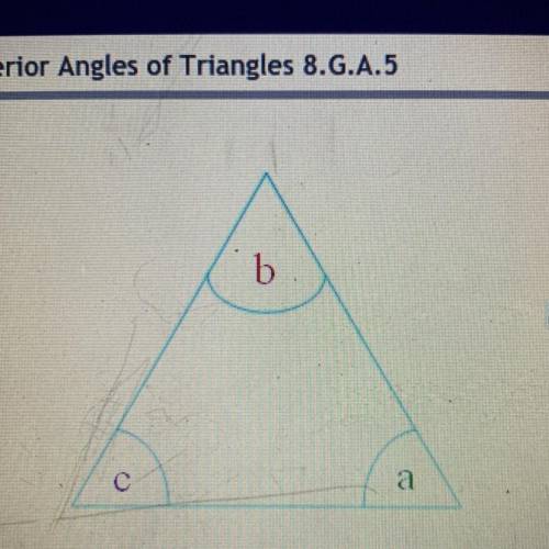 What is the angle of c in the above equilateral triangle?