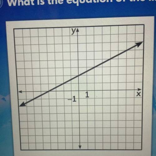 What is the equation of the line? 
A. y=2x+2 
B. y=2x-4 C. 
y=1/2x+2 
D. y=1/2x-4