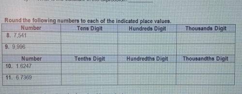 what is the tens place and the hudreds digit and the thousands digit then on the other half it what