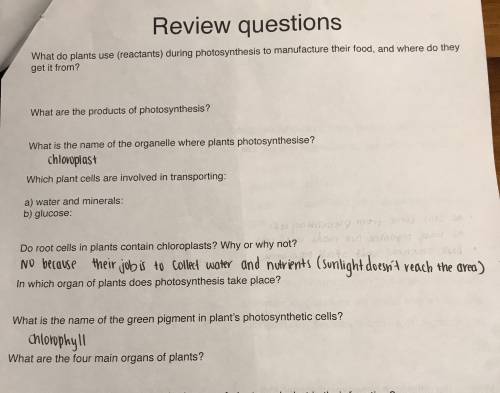 Biology - year 8 Hey pls help me with the questions below