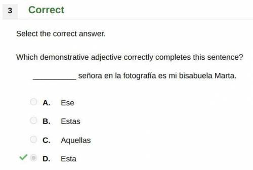 Which demonstrative adjective correctly completes this sentence?

__________ señora en la fotograf