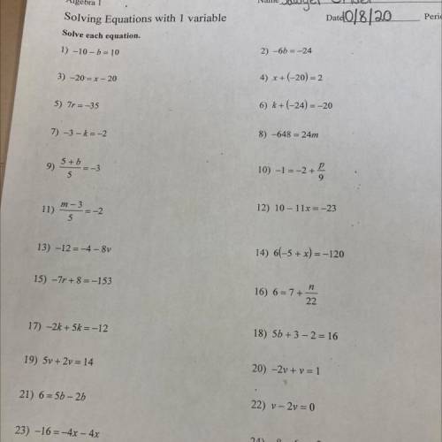 Solving equations with one variable