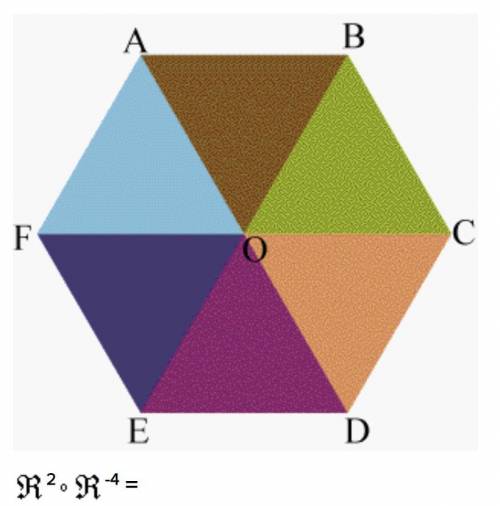 PLSS HELPP!!

The Rotation R is a 60° rotation about O, the center of the regular hexagon. State t