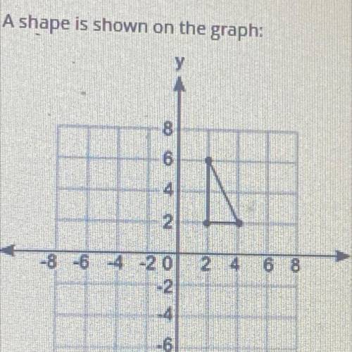 A shape is shown on the graph

Which of the following is a reflection of a shape?(50 points)