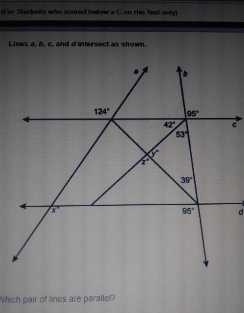 Which pair of lines are parallel? helppp plz