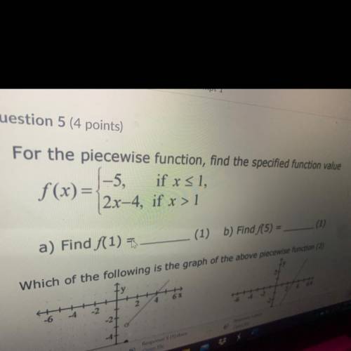 For the piecewise function, find the specified function value

if xs1,
(2x-4, if x > 1
f (x) =