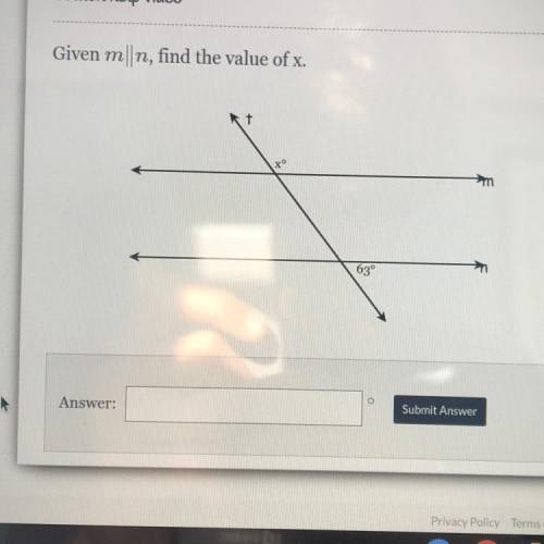 Watch help video
Given mn, find the value of x.