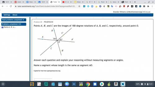 NEED HELP PLEASEEEEEEEEEEE

Points A′, B′, and C′ are the images of 180-degree rotations of A, B,