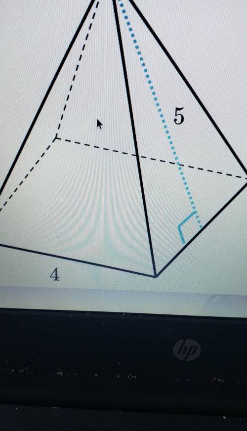 Which expression can be used to find the surface area of the following square pyramid