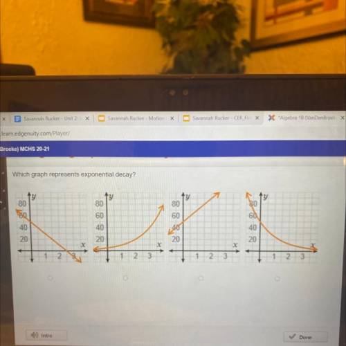 Which graph represents exponential decay?