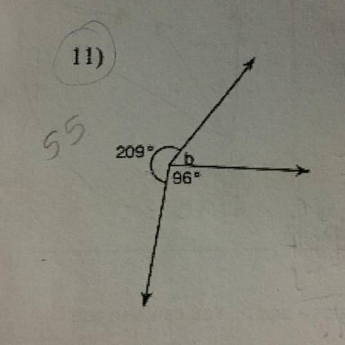The answer is 55. You need to use the rules above to find the actual measure for angle b