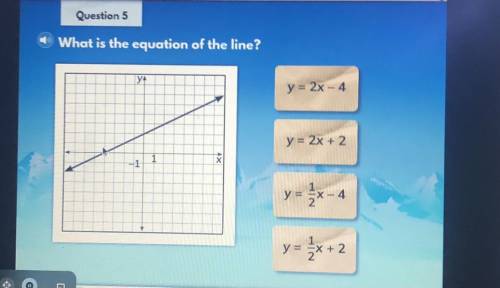 ANSWER FAST PLS!

Question 5
What is the equation of the line?
У.
y= 2x4
y = 2x + 2
-1
y=-x - 4
y