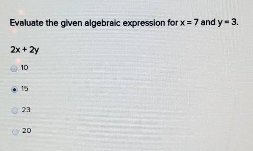 Evaluate the given algebraic expression