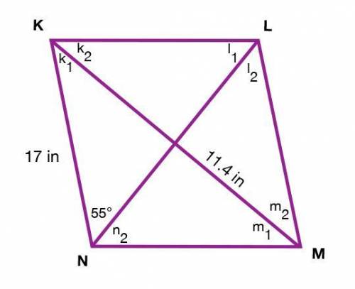 What is the measure of angle L?
110°
55°
35°
90°