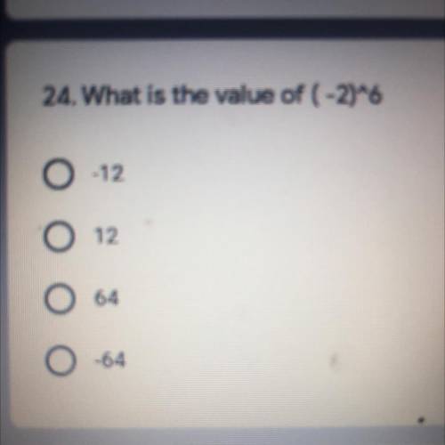 What is the value of (-2)^6 ?