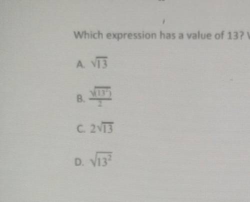 Which expression has a value of 13