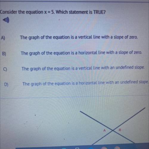 Consider the equation x = 5. Which statement is TRUE ?