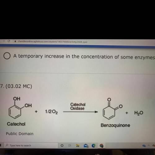 The browning of potatoes on contact with oxygen is caused by the enzyme reaction depicted above. Wh
