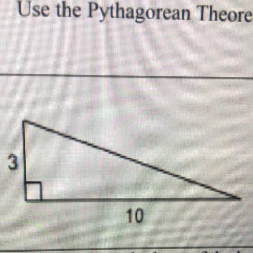 Use the Pythagorean theorem to find each missing length to the nearest tenth
