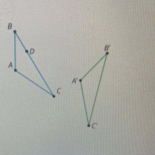 There is a sequence of rigid transformations that takes

Ato A', B to B', and C to C'. The same se