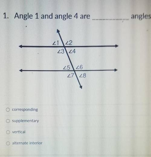 Angle 1 and angle 4 are blank angles